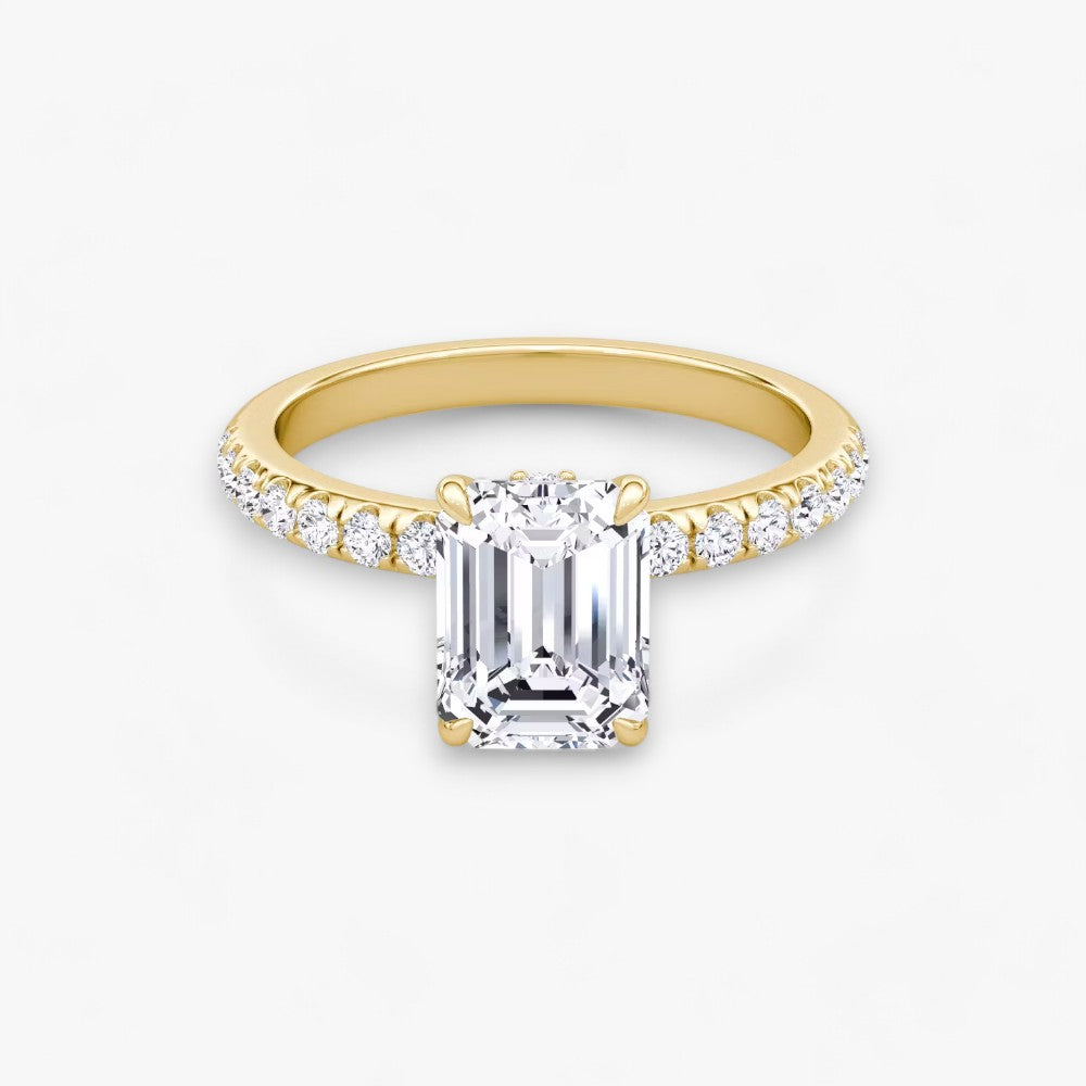 JOIE (Emerald natural diamond yellow gold with pave)