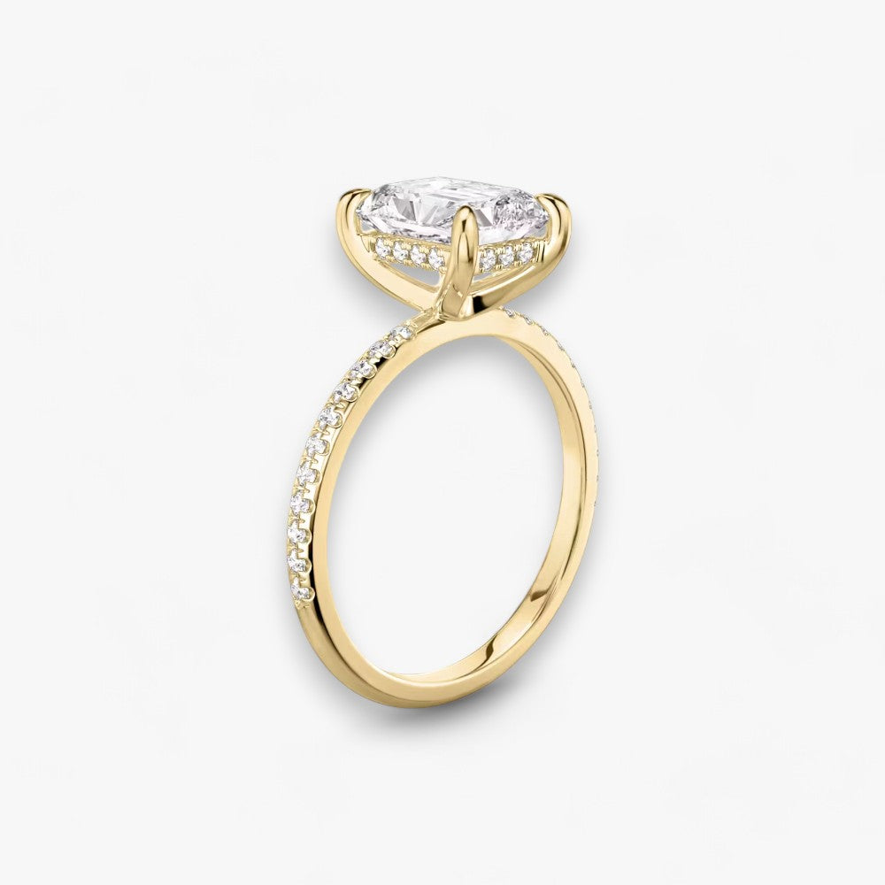 AMOUR (Radiant natürlicher Diamant Gelbgold mit Pave)