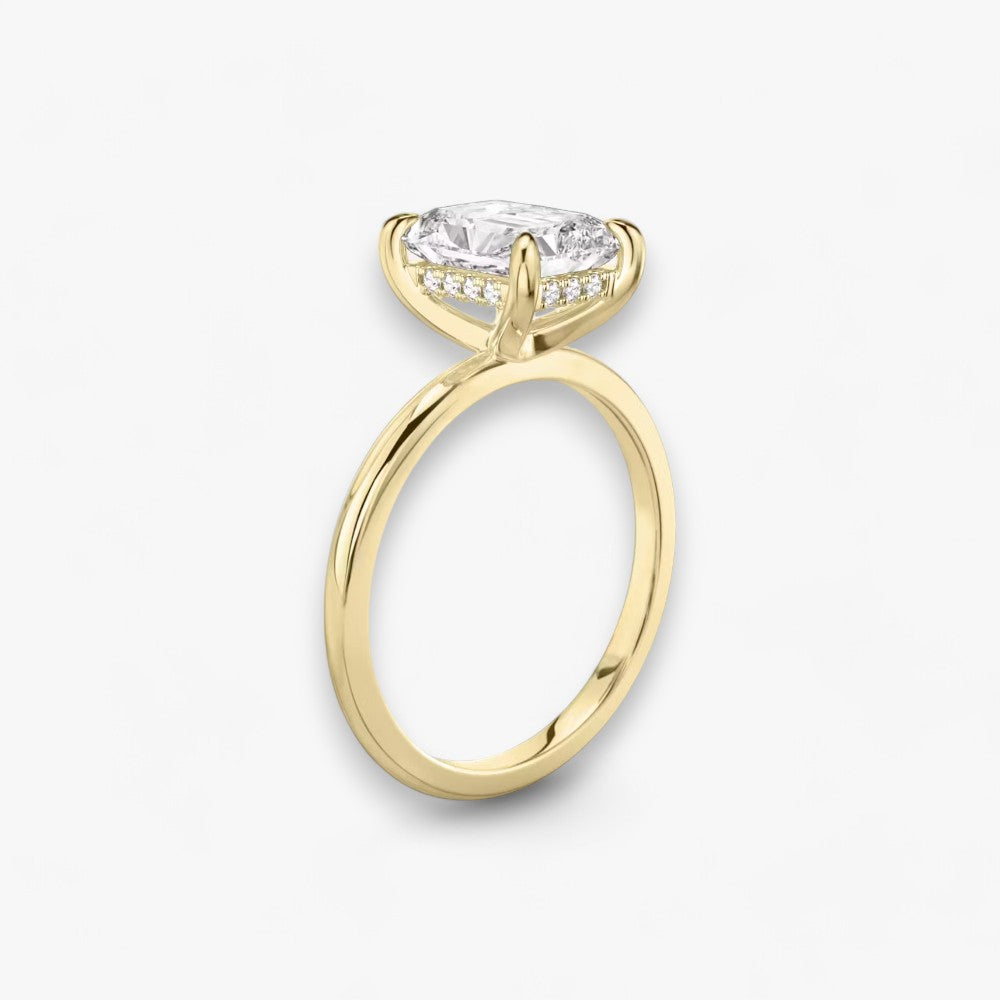 AMOUR (Radiant natürlicher Diamant Gelbgold ohne Pave)