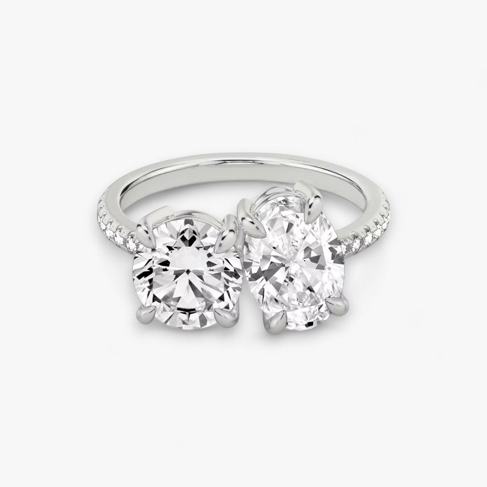 CHARM (Round + Oval white gold with Pavé LABGROWN)