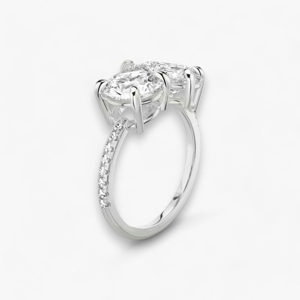 CHARM (Round+ Drop White Gold with Pavé LABGROWN)