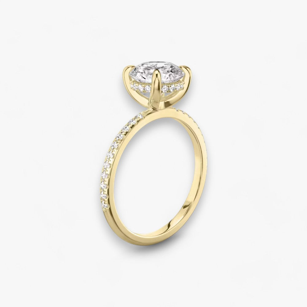 AMOUR (Rund natürlicher Diamant Gelbgold mit Pave)