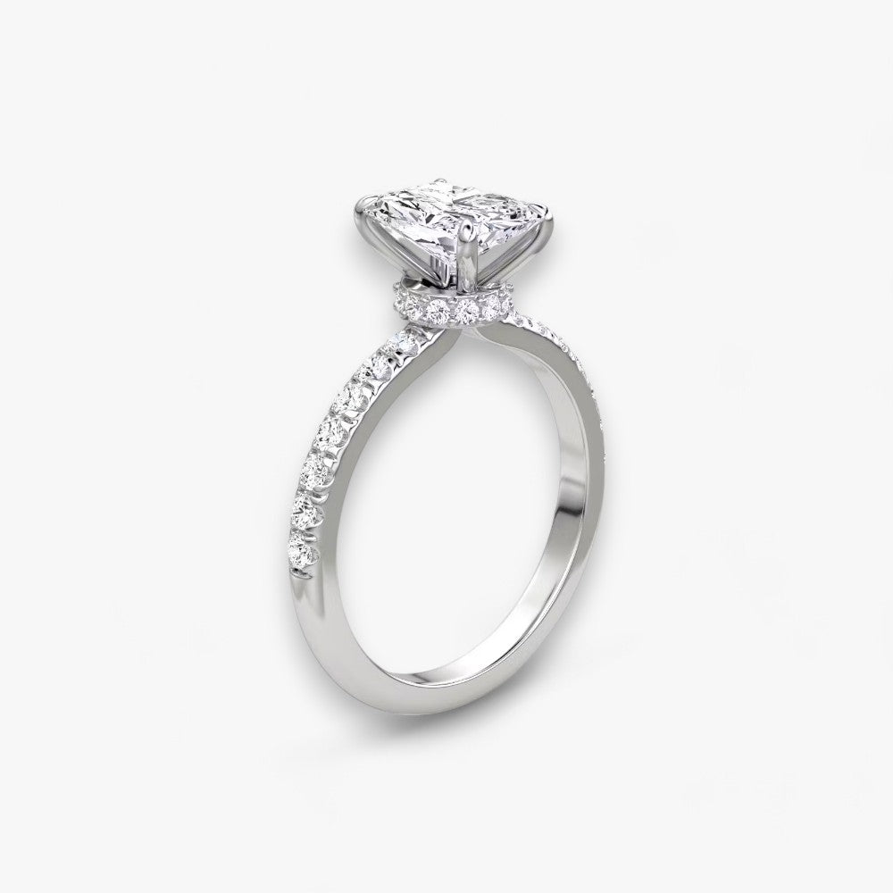 JOIE (Radiant natural diamond white gold with pave)