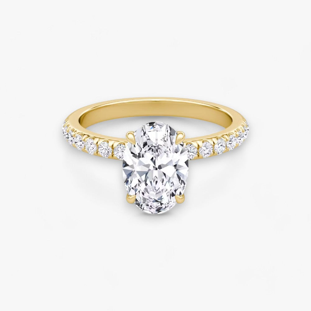 JOIE (Oval natürlicher Diamant Gelbgold mit Pave)