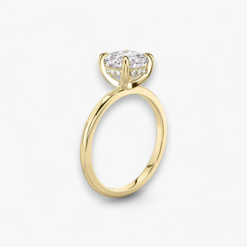 AMOUR (Cushion natural diamond yellow gold without pave)