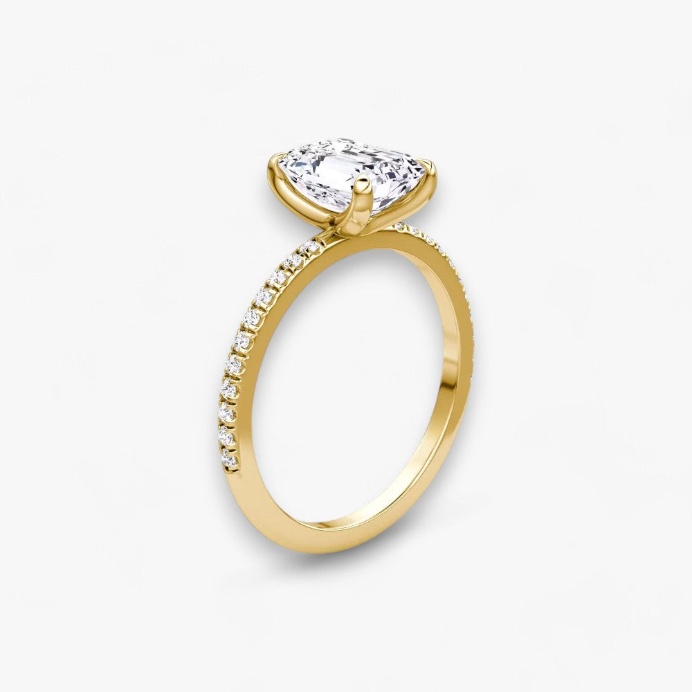 VITRA (Emerald natural diamond yellow gold with pave)