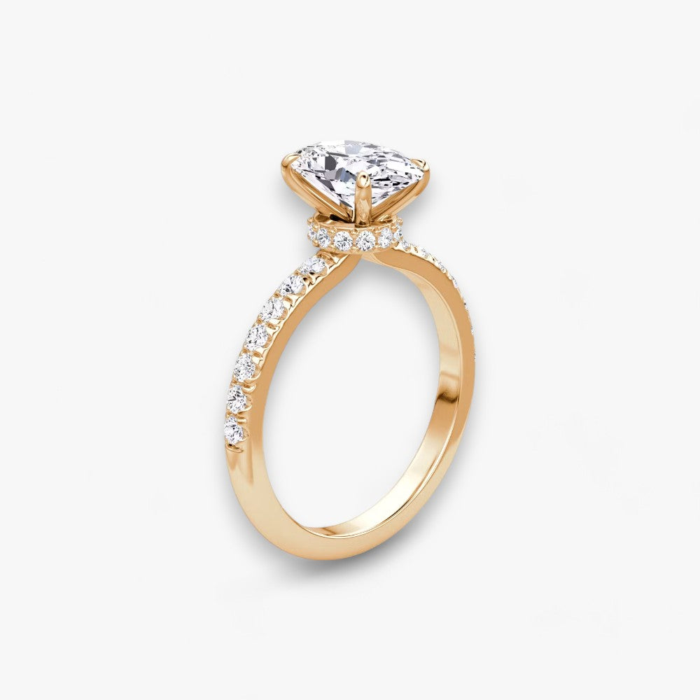 JOIE (Oval Natural Diamond Rose Gold with Pave)