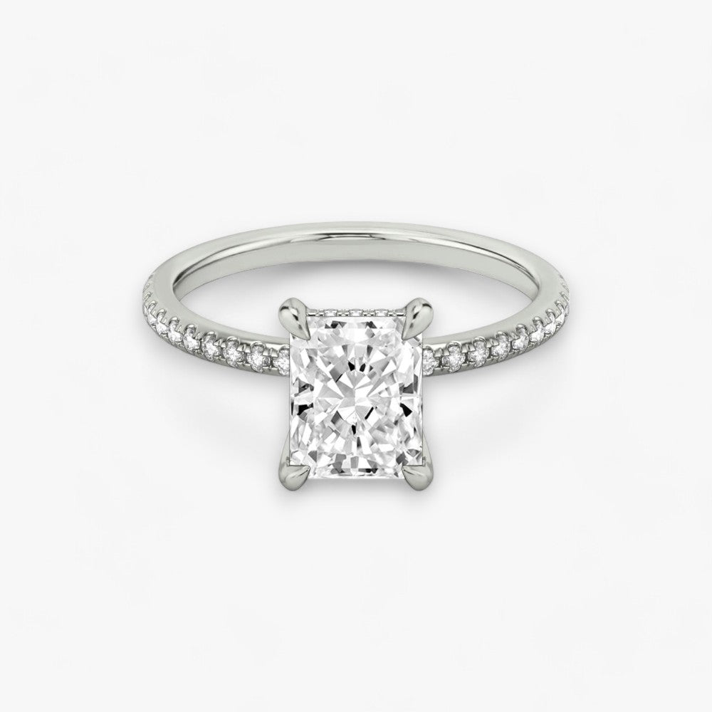 AMOUR (Radiant natural diamond white gold with pave)