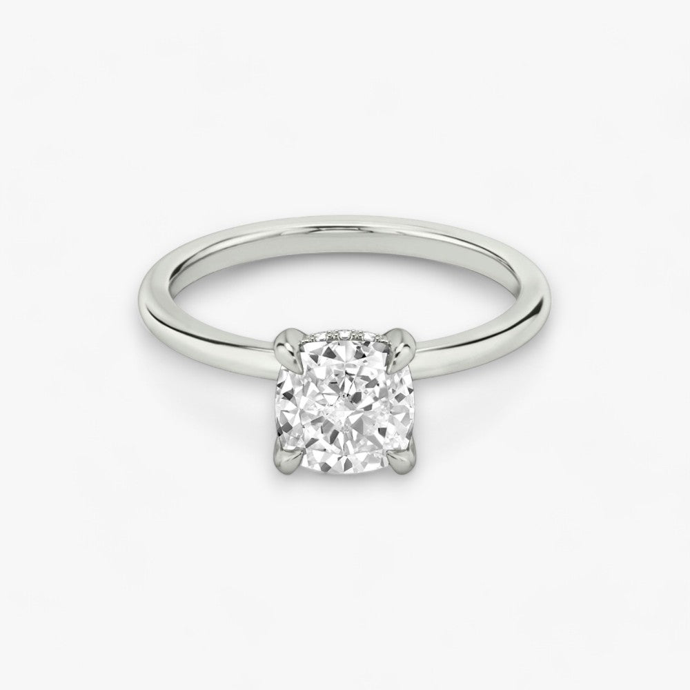 AMOUR (Cushion natural diamond white gold without pave)