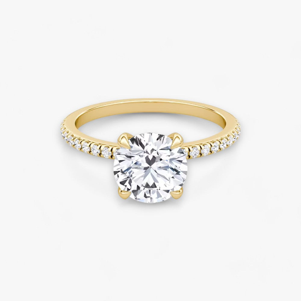 VITRA (Round Natural Diamond Yellow Gold with Pave)