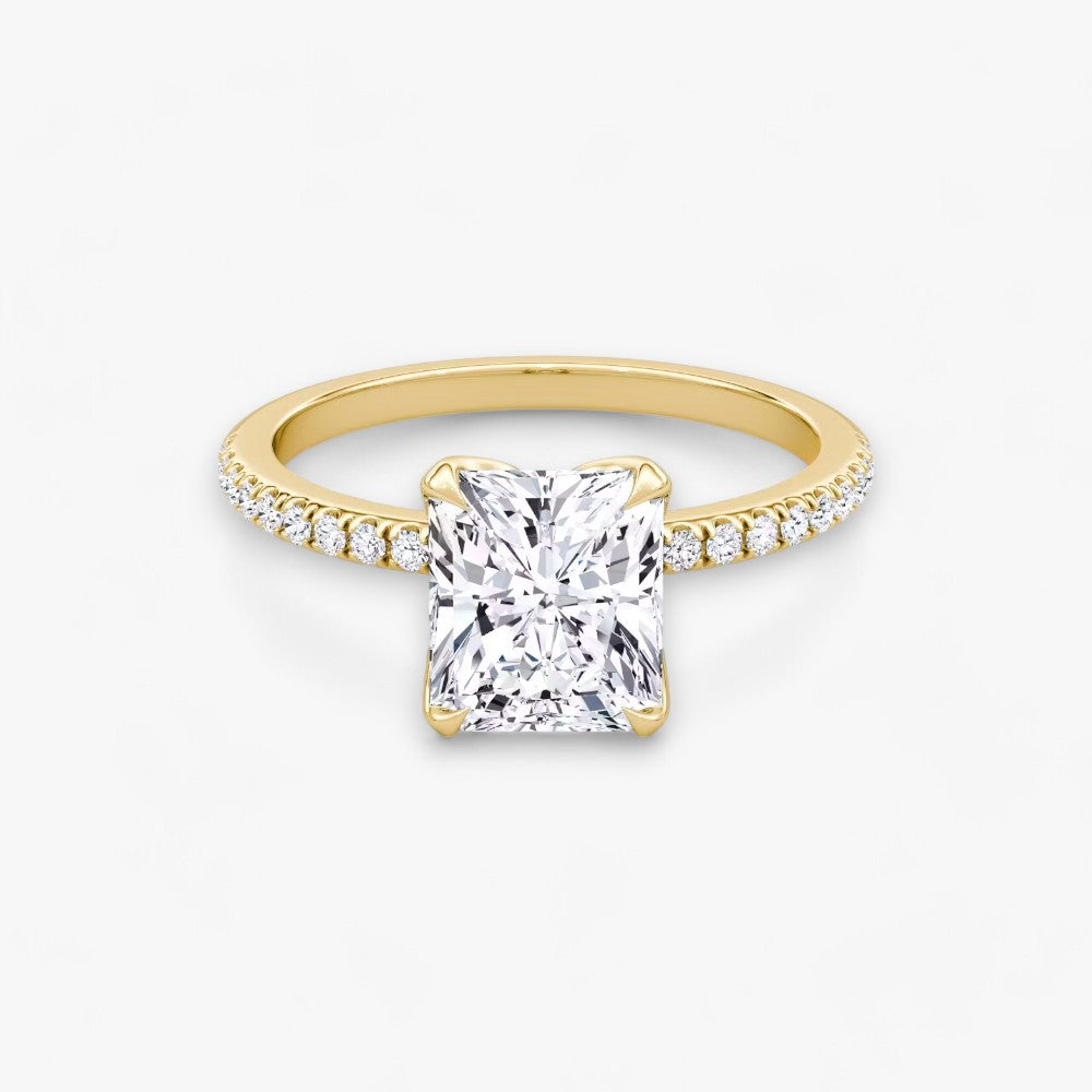 VENT (Radiant natural diamond yellow gold with pave)