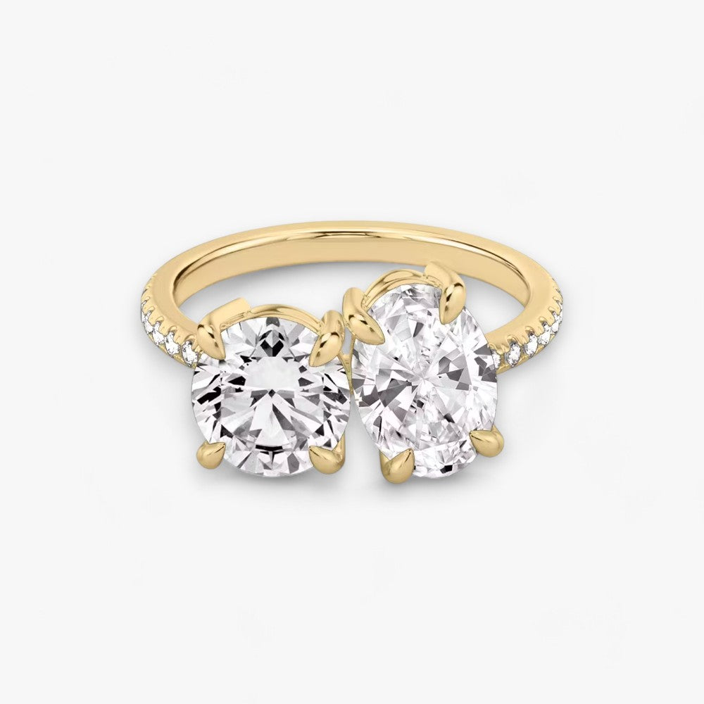 CHARM (Round + Oval Yellow Gold with Pavé LABGROWN)