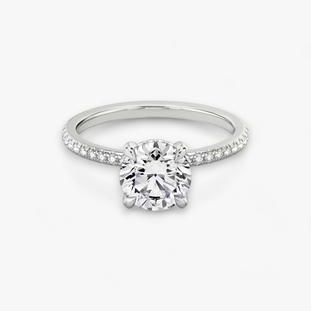 AMOUR (Round Natural Diamond White Gold with Pave)