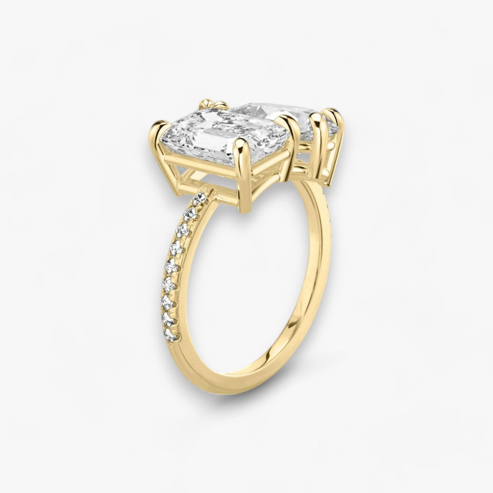 CHARM (Emerald + Drop Yellow Gold with Pavé)