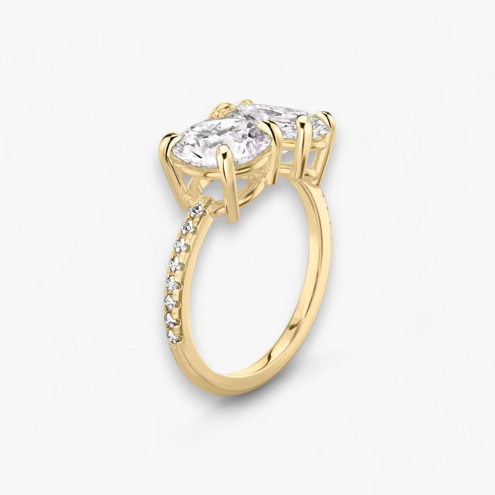 CHARM (Round + Oval Yellow Gold with Pavé LABGROWN)