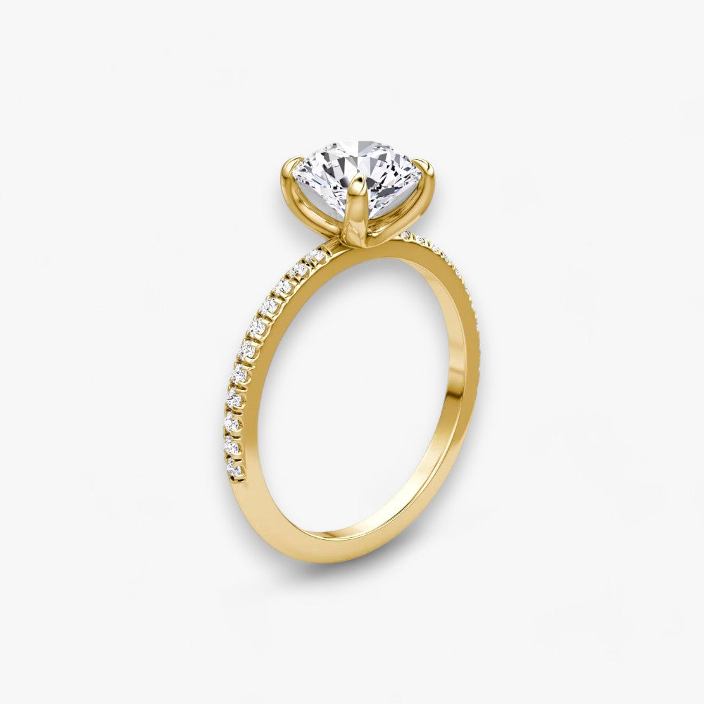 VITRA (Round Natural Diamond Yellow Gold with Pave)