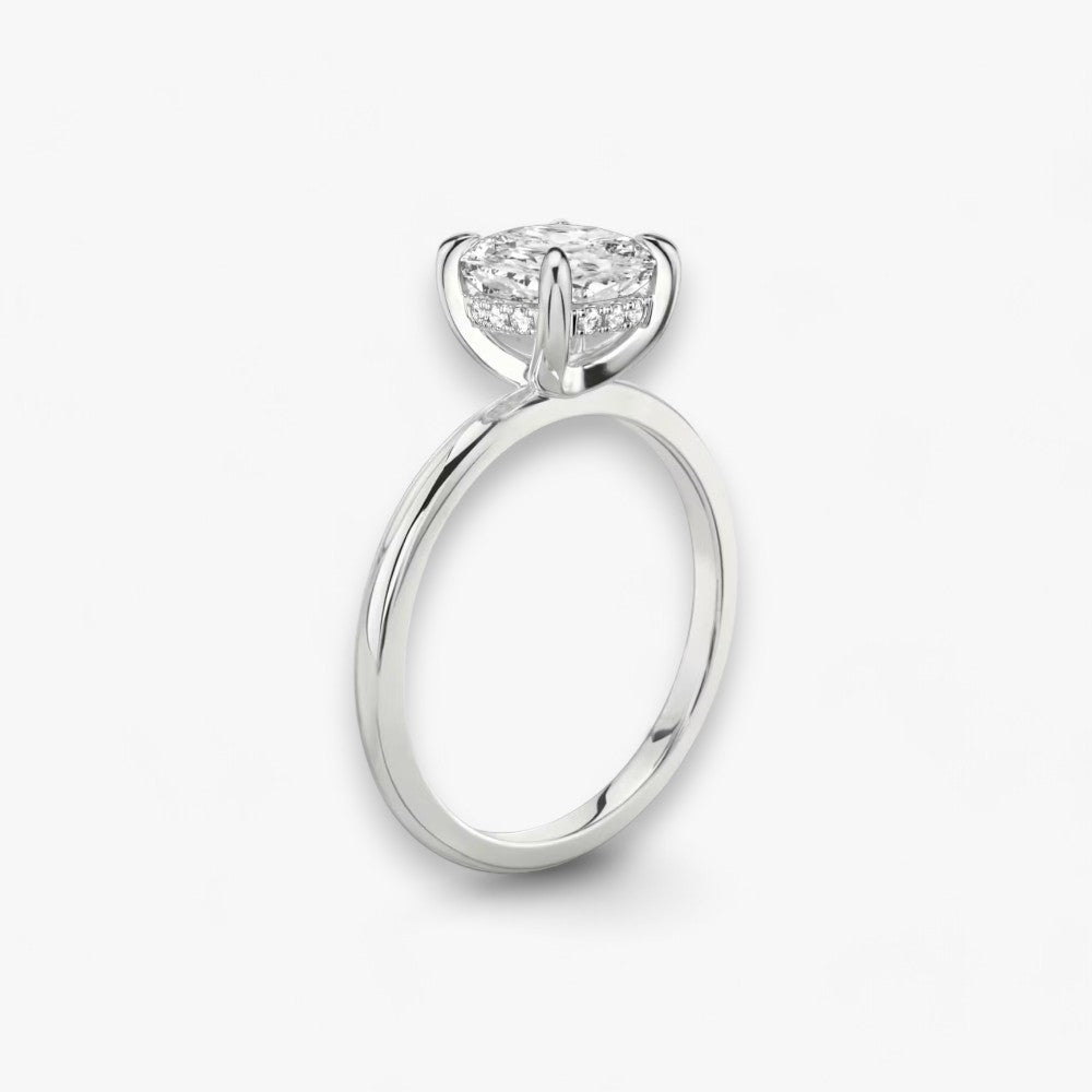 AMOUR (Cushion natural diamond white gold without pave)