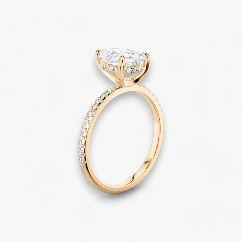 AMOUR (Tropfen natürlicher Diamant Rosegold mit Pave)