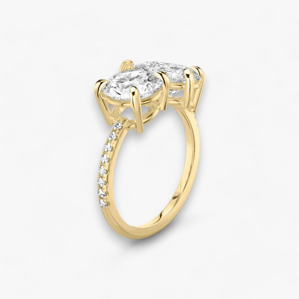 CHARM (Round+ Drop Yellow Gold with Pavé)