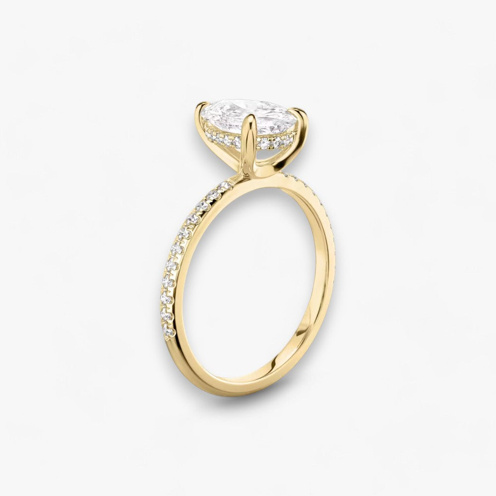 AMOUR (Tropfen natürlicher Diamant Gelbgold mit Pave)