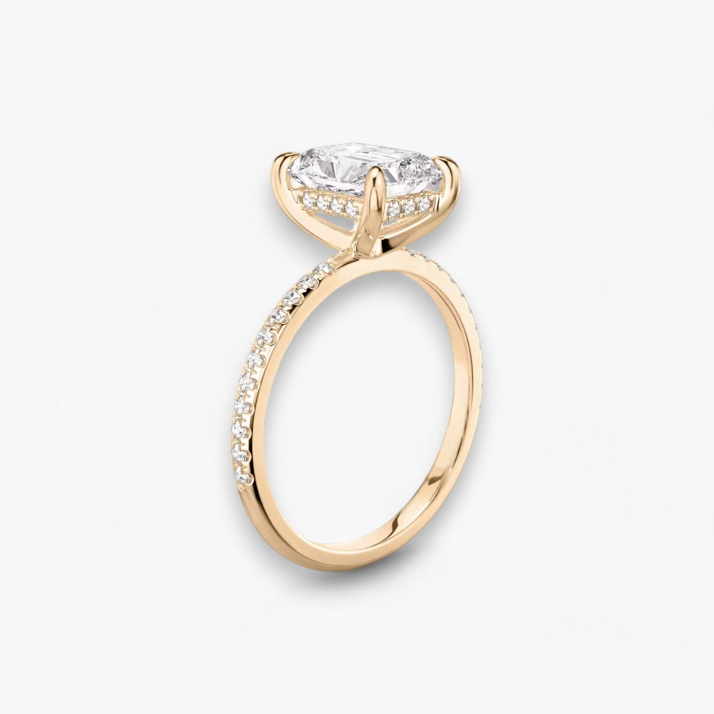 AMOUR (Radiant natural diamond rose gold with pave)