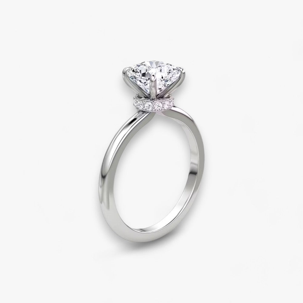 JOIE (Cushion natural diamond white gold without pave LABGROWN)