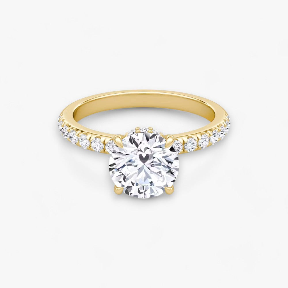 JOIE (Rund natürlicher Diamant Gelbgold mit Pave)