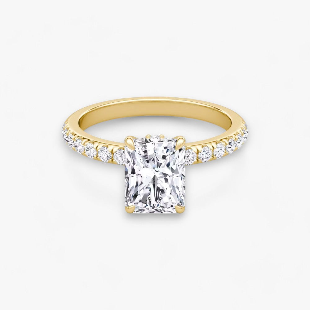 JOIE (Radiant natürlicher Diamant Gelbgold mit Pave)