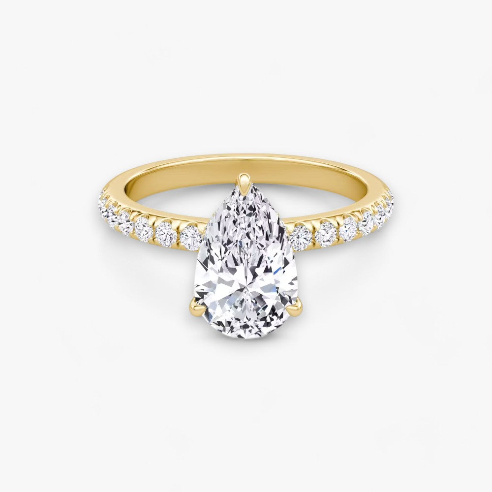 JOIE (Tropfen natürlicher Diamant Gelbgold mit Pave)