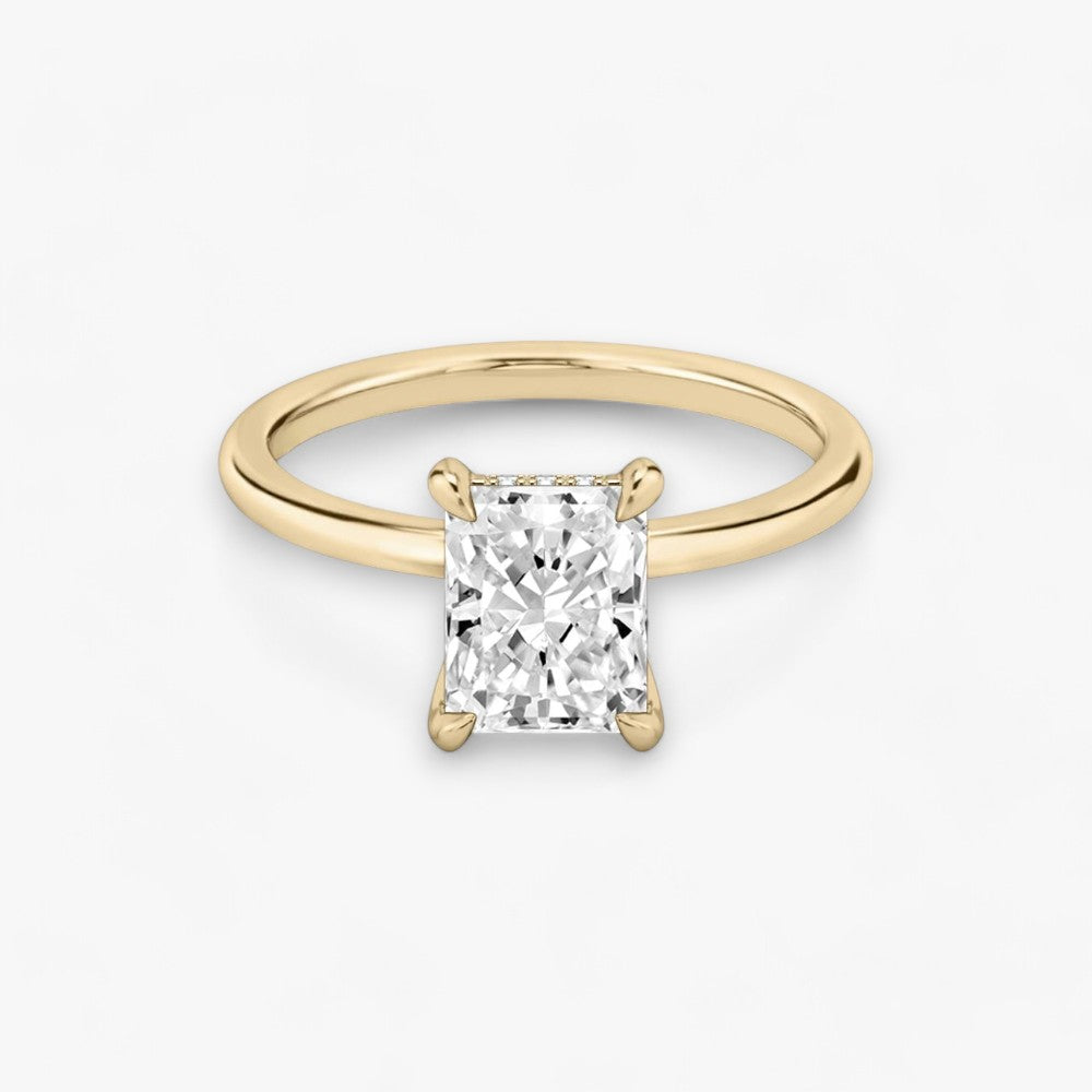 AMOUR (Radiant natürlicher Diamant Rosegold ohne Pave)