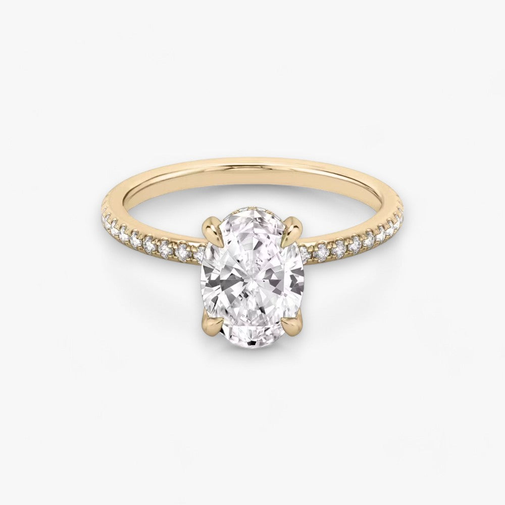 AMOUR (Oval natural diamond rose gold with pave)