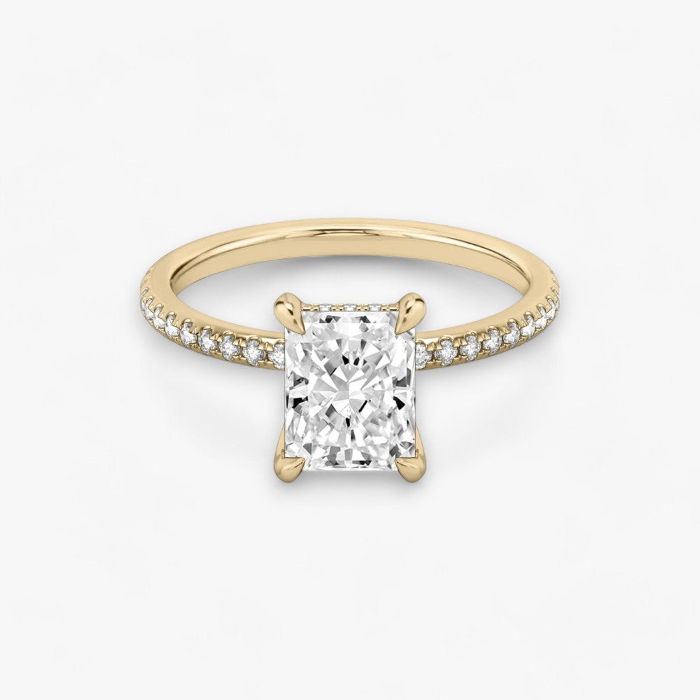 AMOUR (Radiant natural diamond rose gold with pave)