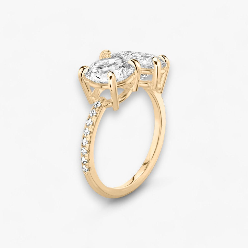 CHARM (Round+ Drop Rose Gold with Pavé)