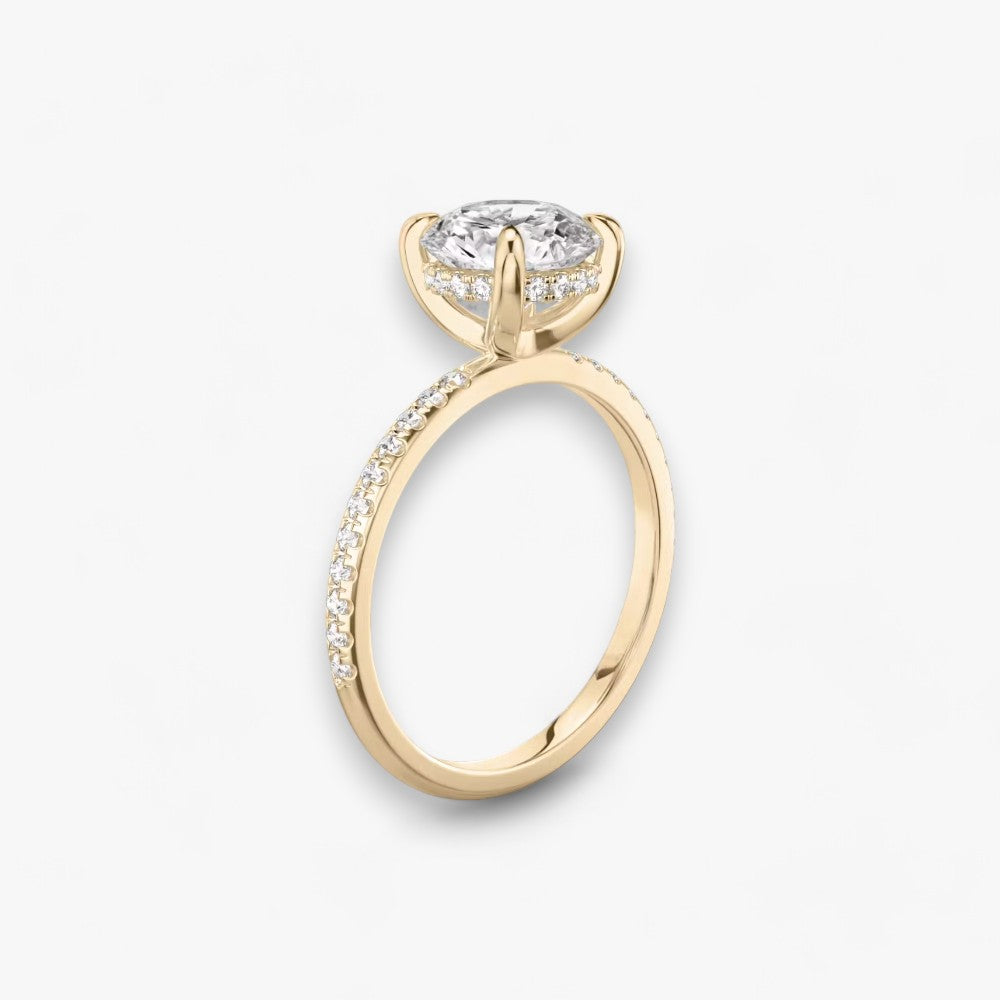 AMOUR (Round Natural Diamond Rose Gold with Pave)