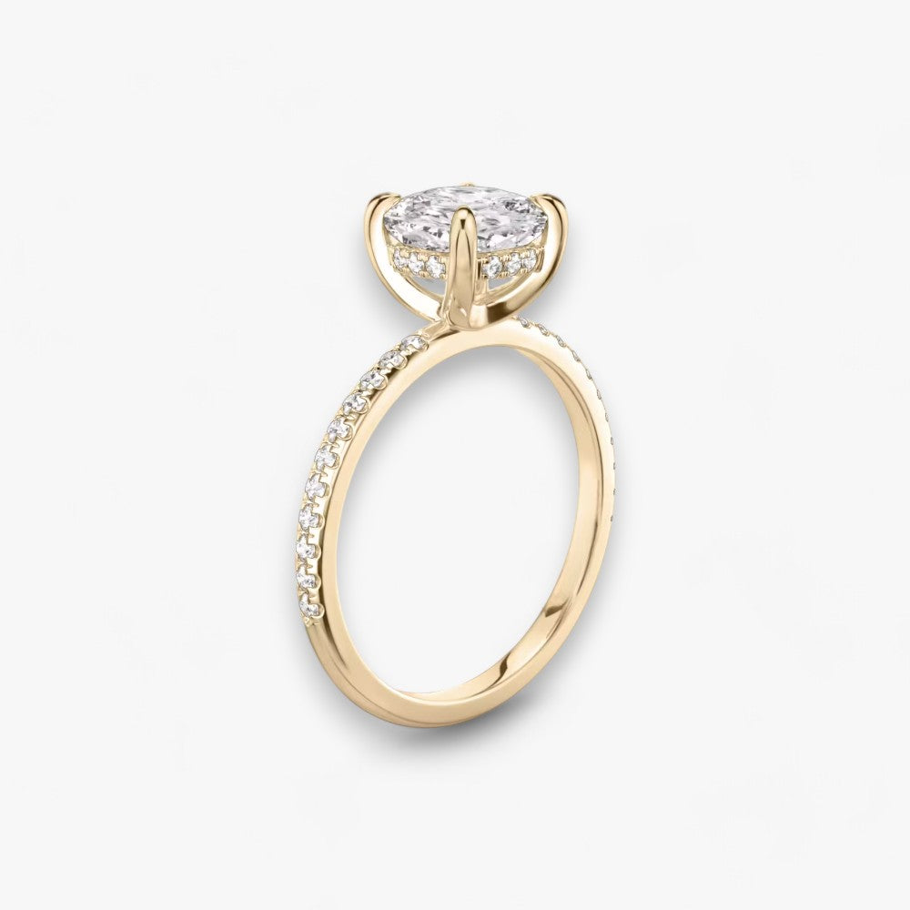 AMOUR (Cushion Rose Gold with Pave Natural Diamond)