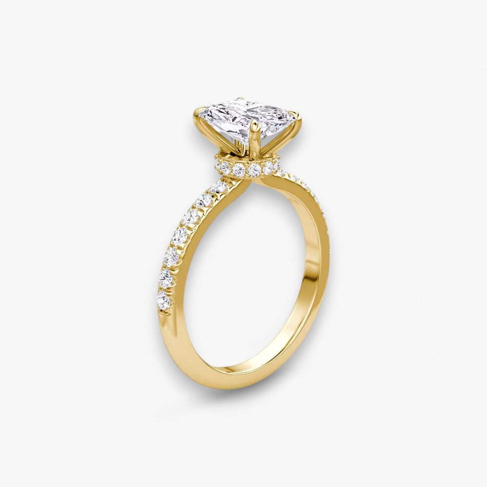 JOIE (Radiant natürlicher Diamant Gelbgold mit Pave)