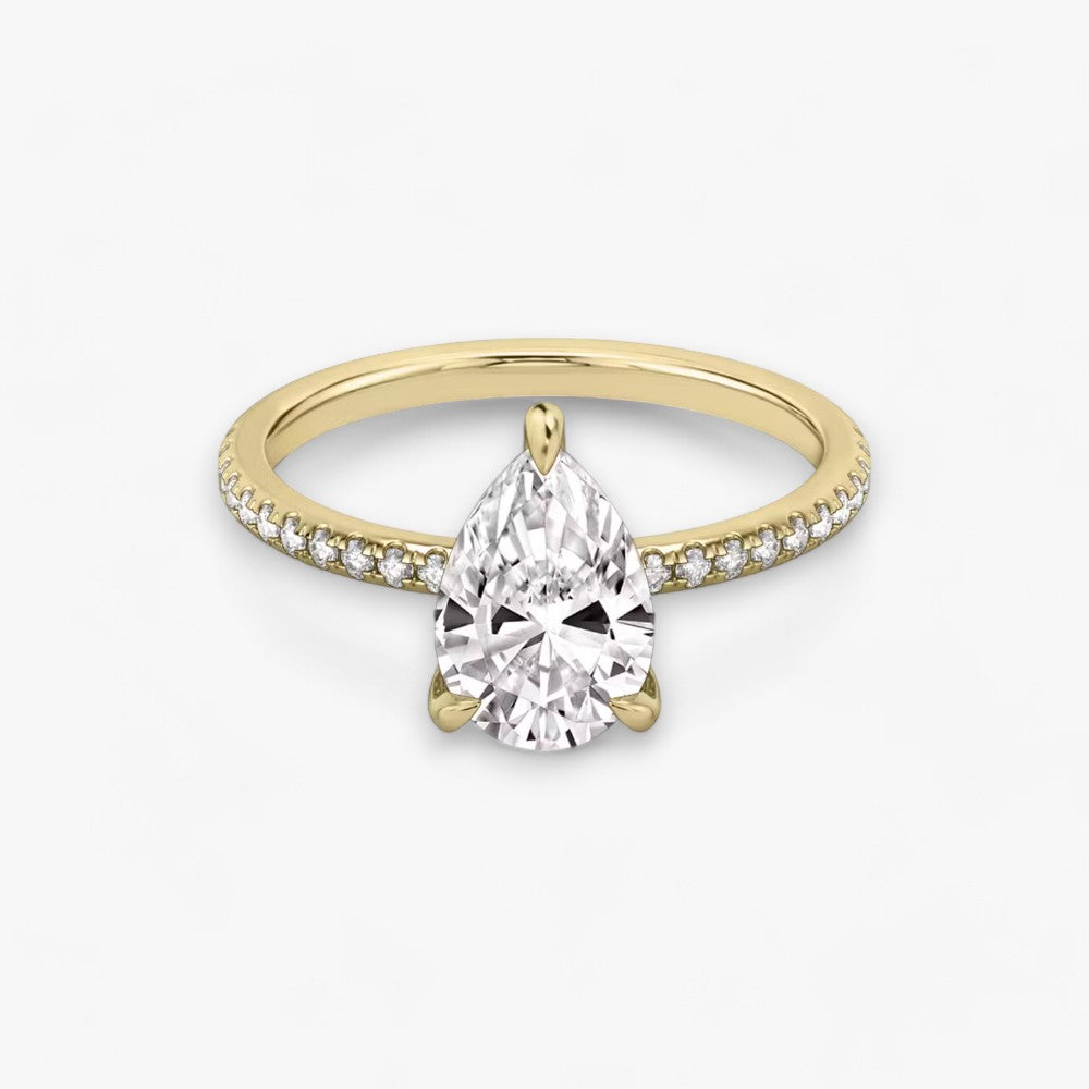 AMOUR (Tropfen natürlicher Diamant Gelbgold mit Pave)