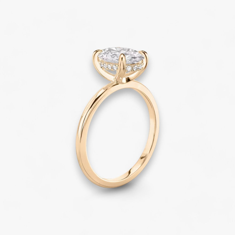 AMOUR (Oval natürlicher Diamant Rosegold ohne Pave)