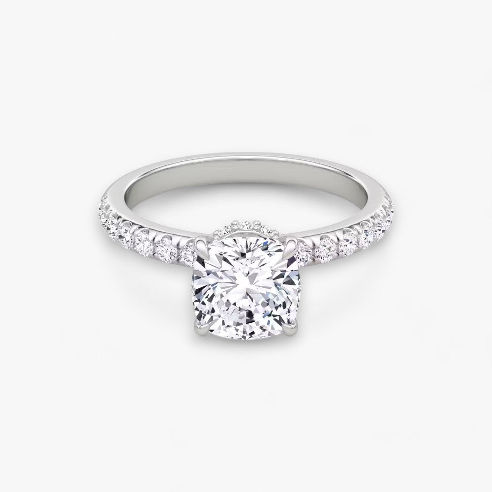 JOIE (Cushion natural diamond white gold with pave LABGROWN)