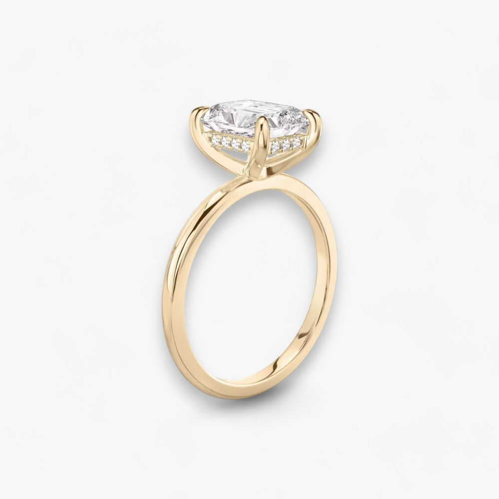 AMOUR (Radiant natürlicher Diamant Rosegold ohne Pave)