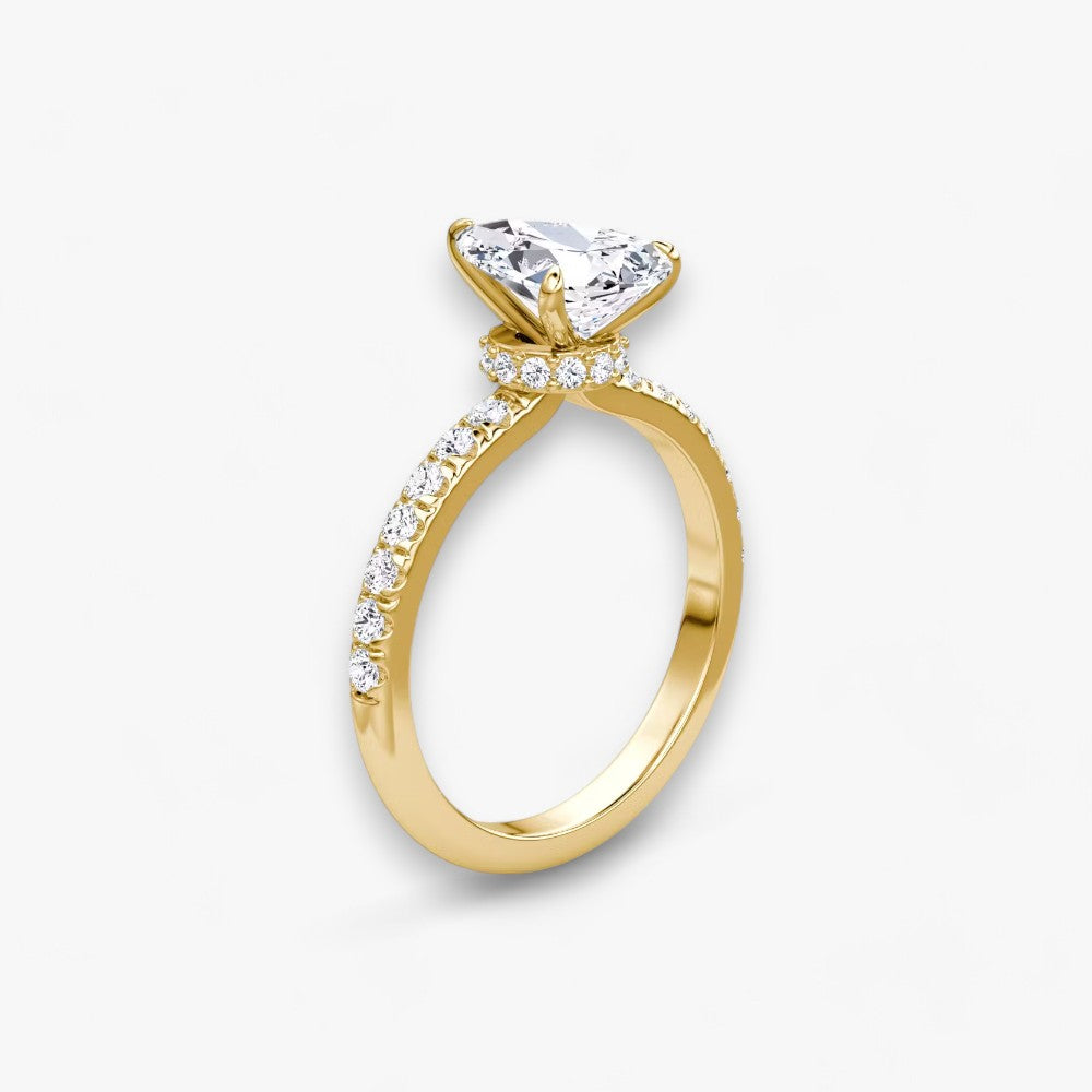 JOIE (Tropfen natürlicher Diamant Gelbgold mit Pave)