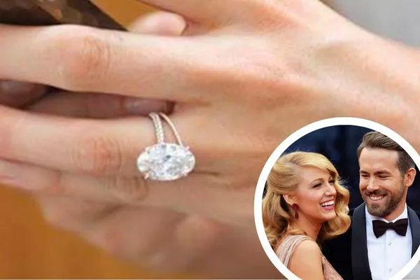 Blake Lively trägt einen atemberaubenden Verlobungsring mit einem ovalen Diamanten, eingefasst in ein roségoldenes Band mit funkelnden Akzenten – ein Symbol für zeitlose Eleganz und Raffinesse. Diesen luxuriösen Verlobungsring können Sie bei NÓIR.com kaufen, wahlweise mit natürlichen oder labgrown Diamanten, garantiert zum besten Preis. Perfekt für Paare, die Luxus und Nachhaltigkeit in ihrem besonderen Moment vereinen möchten.