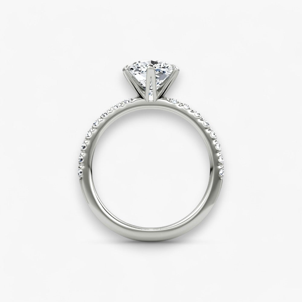 CLAIR (Cushion natural diamond white gold with pave)