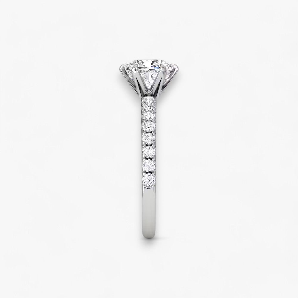 CLAIR (Cushion natural diamond white gold with pave)