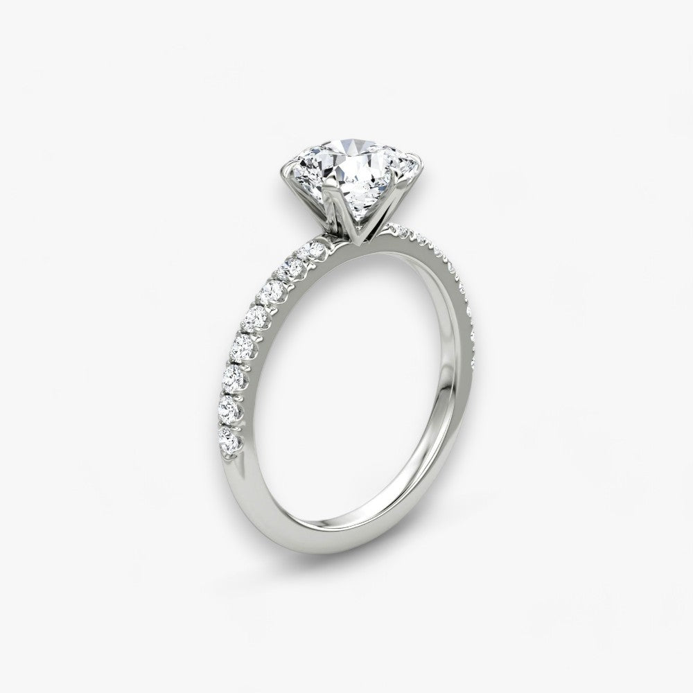 CLAIR (Cushion natural diamond white gold with pave)