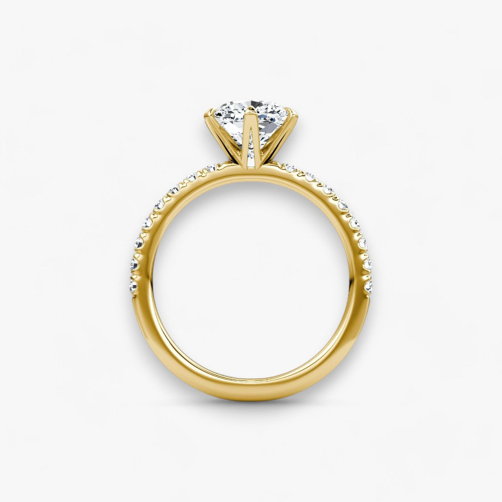 CLAIR (Cushion yellow gold with Pave LABGROWN)