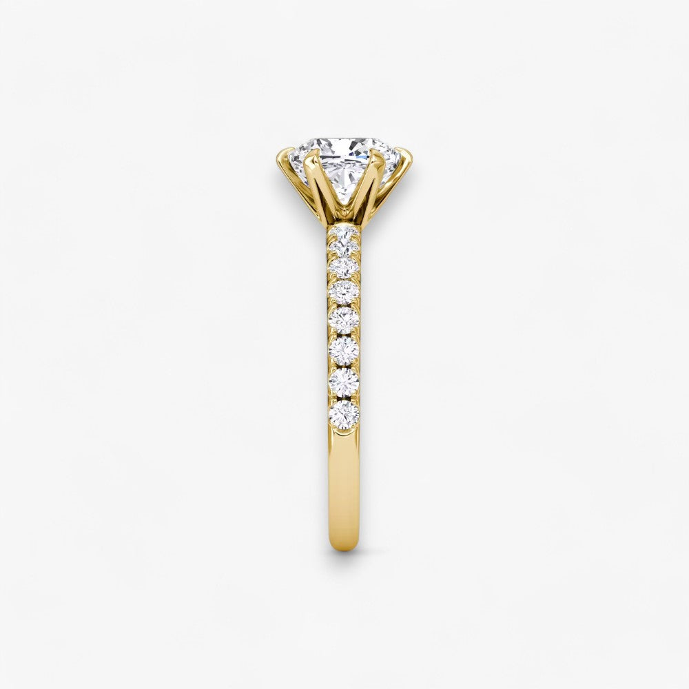 CLAIR (Cushion natural diamond yellow gold with pave)