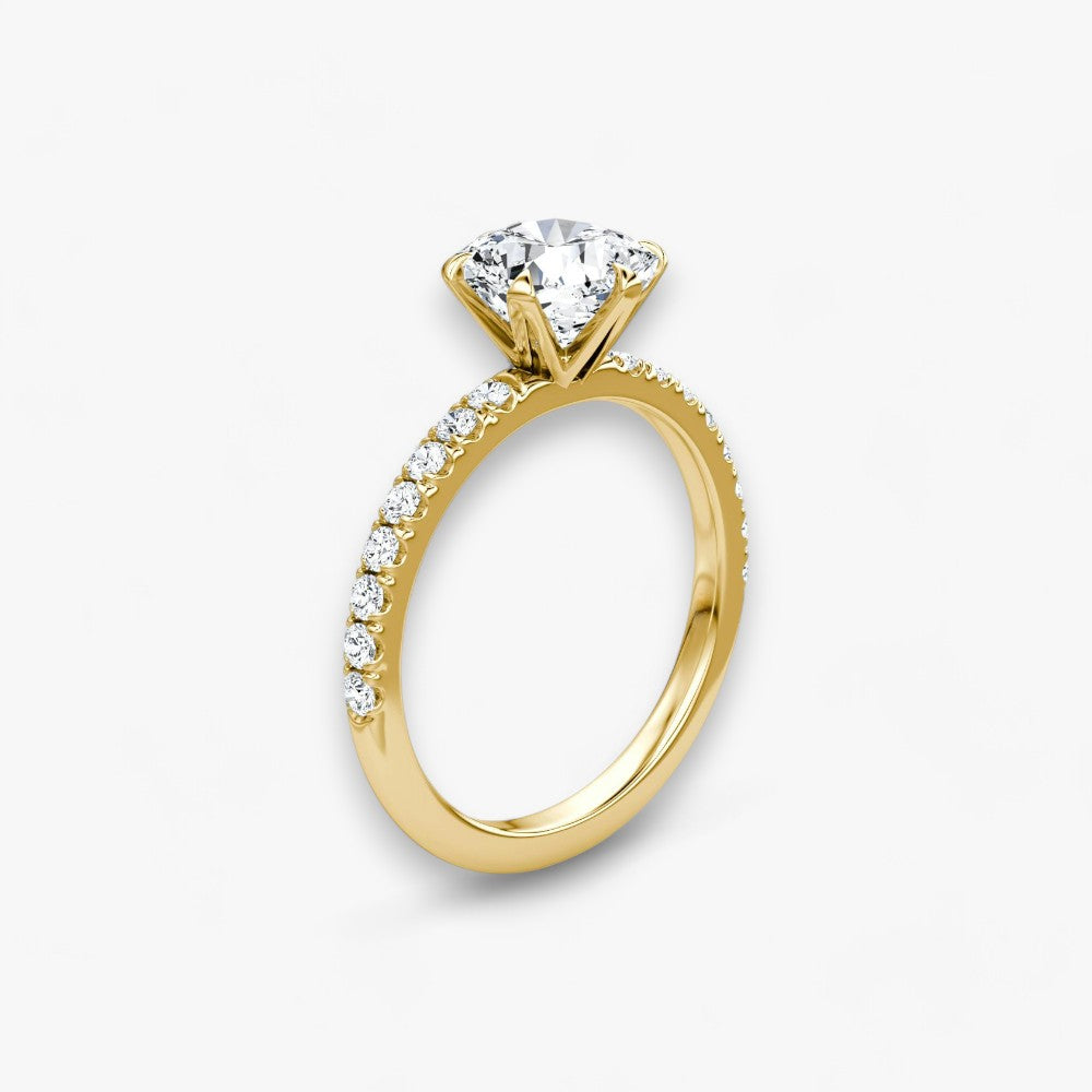 CLAIR (Cushion yellow gold with Pave LABGROWN)