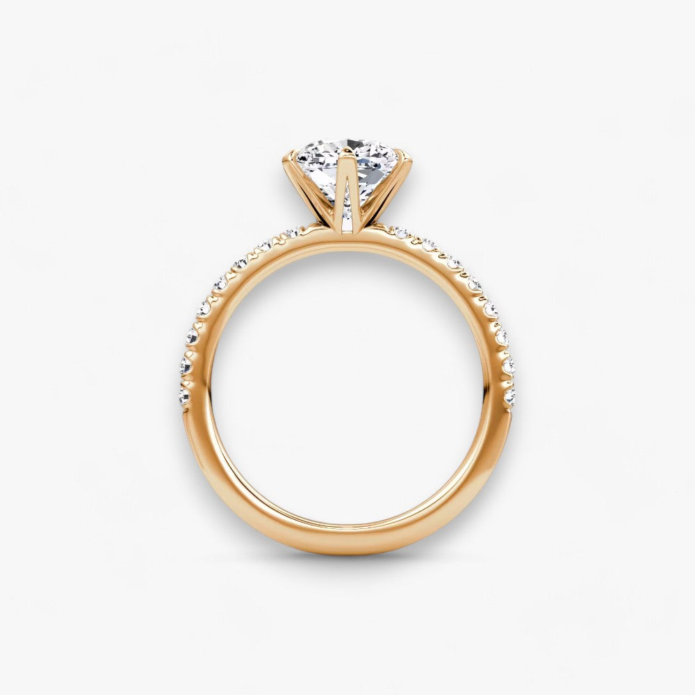 CLAIR (Cushion natural diamond rose gold with pave)