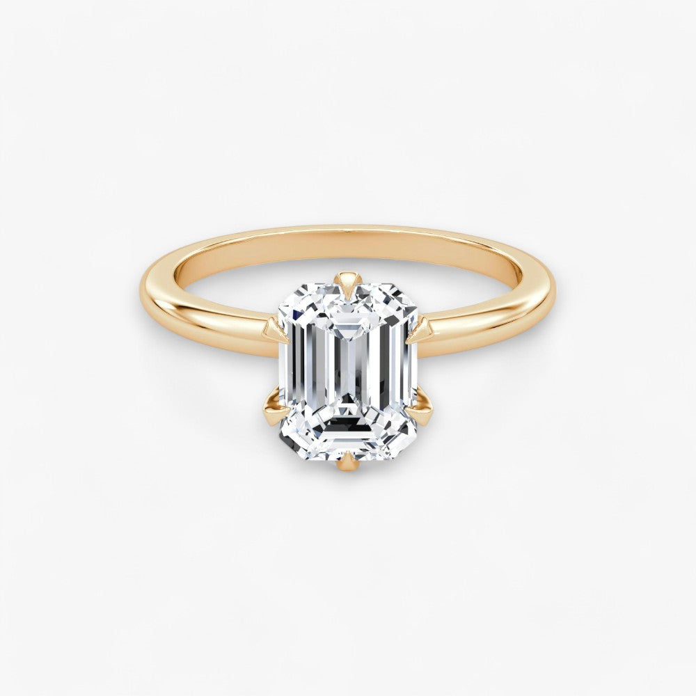 CLAIR (Emerald natural diamond rose gold without pave)